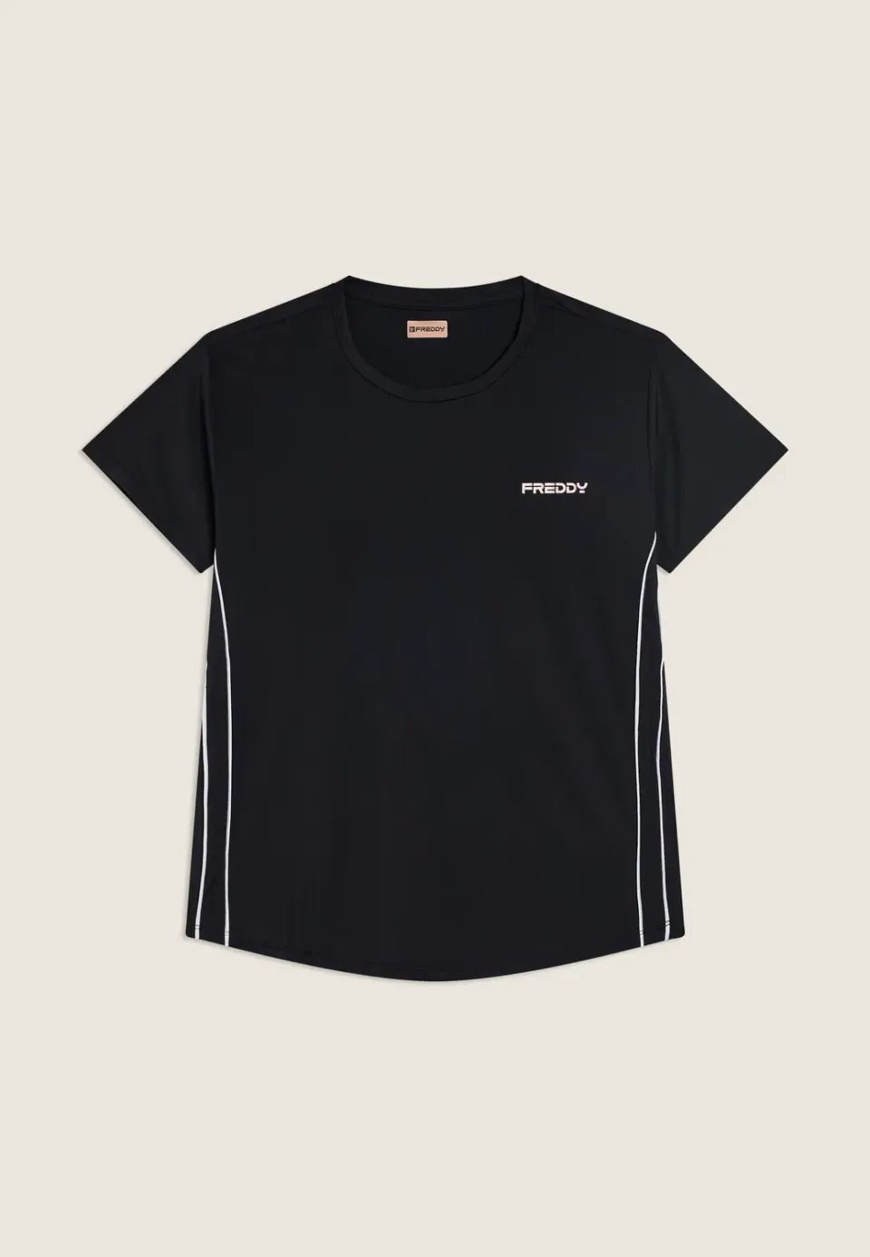 Freddy Damen T-Shirt Quick Dry Schwarz Flügelärmel
