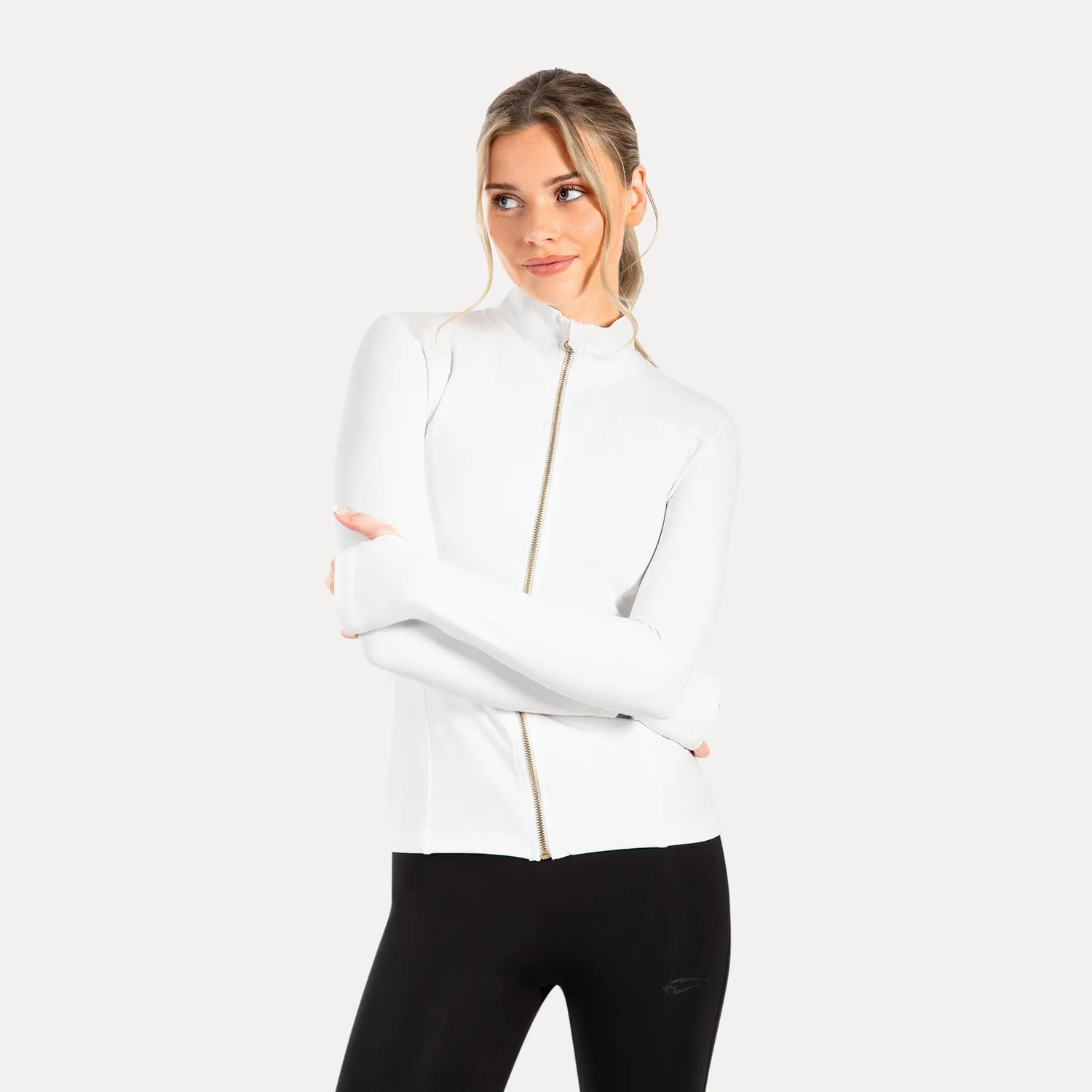 Smilodox Sorea Kenna Gold Trainingsjacke Schwarz figurbetont