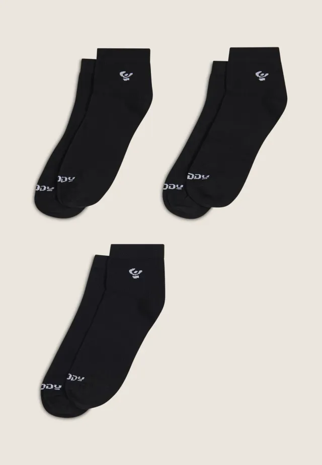 Freddy Sportsocken 3er-Pack Schwarz-Weiß Mid