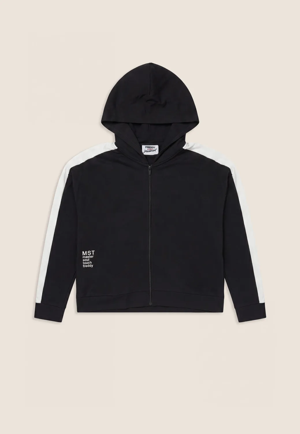Freddy MST Cropped Hoodie Damen Schwarz mit Zip