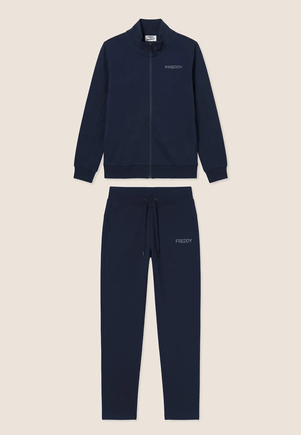 Freddy Trainingsanzug Damen Schwarz Perlen-Logo warm