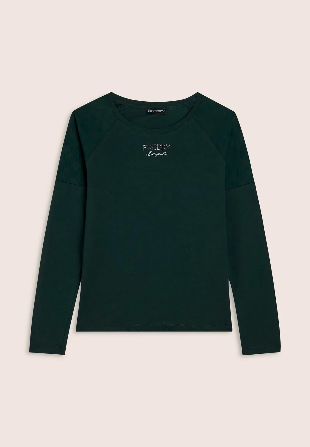 Freddy Langarmshirt Asymmetrisch Schwarz mit Nietenlogo