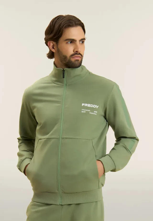 Freddy Full-Zip Kapuzenjacke Herren Pageant Blue French Terry