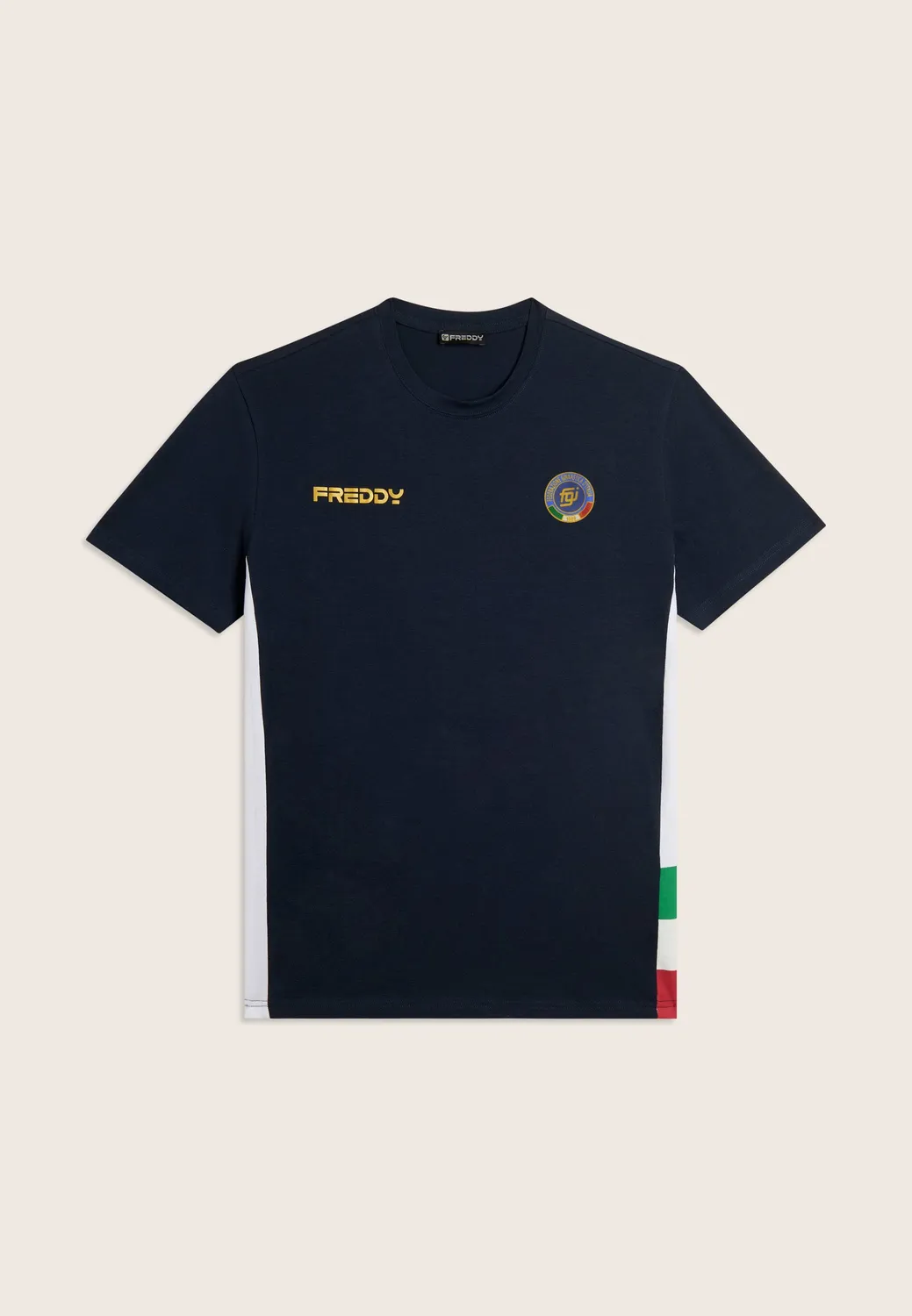 Freddy Italia FGI Herren T-Shirt dunkelblau-weiß Stretch