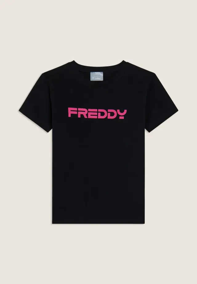 Freddy T-Shirt Mädchen Baumwolle Kontrastlogo Weiß Gr. 128