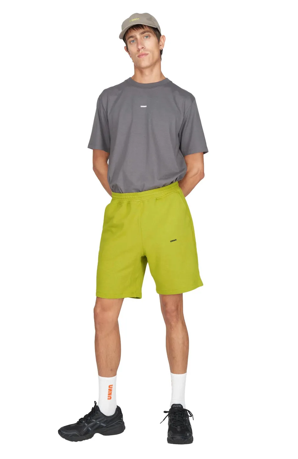 UNNA Slow Motion Shorts grün Baumwolle Herren
