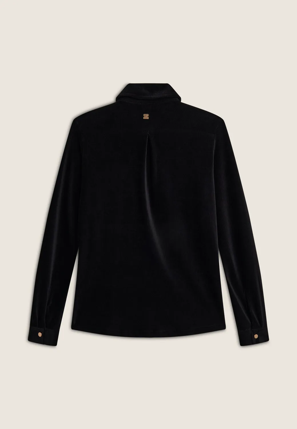 Freddy Comfort Fit Samthemd Schwarz Cord Mille Righe