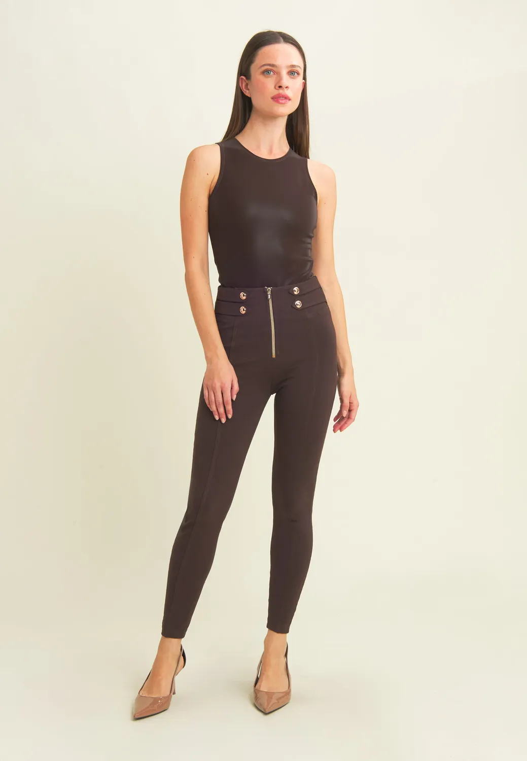 Freddy WR.UP Superskinny 7/8 Hose Nero Gold high waist
