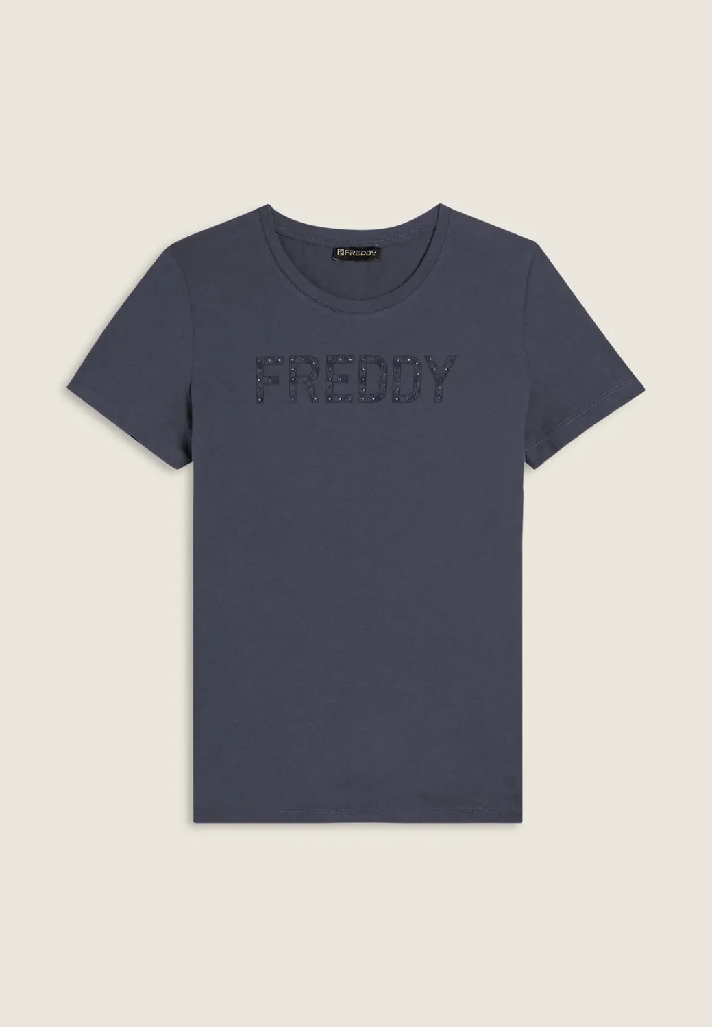 Freddy T-Shirt Damen Schwarz Nietenlogo