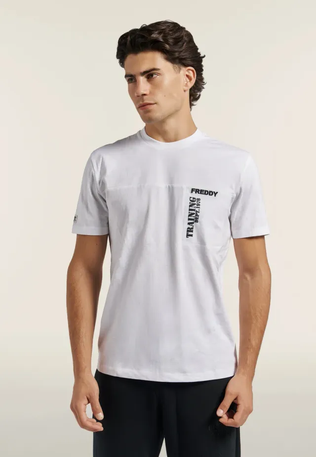 Freddy T-Shirt Herren Baumwolle Schwarz Stickerei
