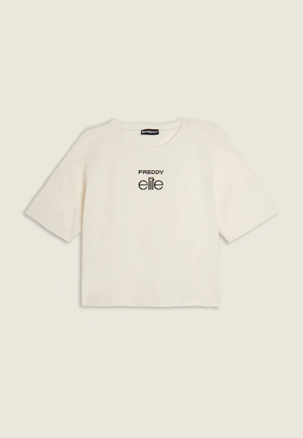 Freddy Elite Cropped T-Shirt Crystal Gray Baumwolle