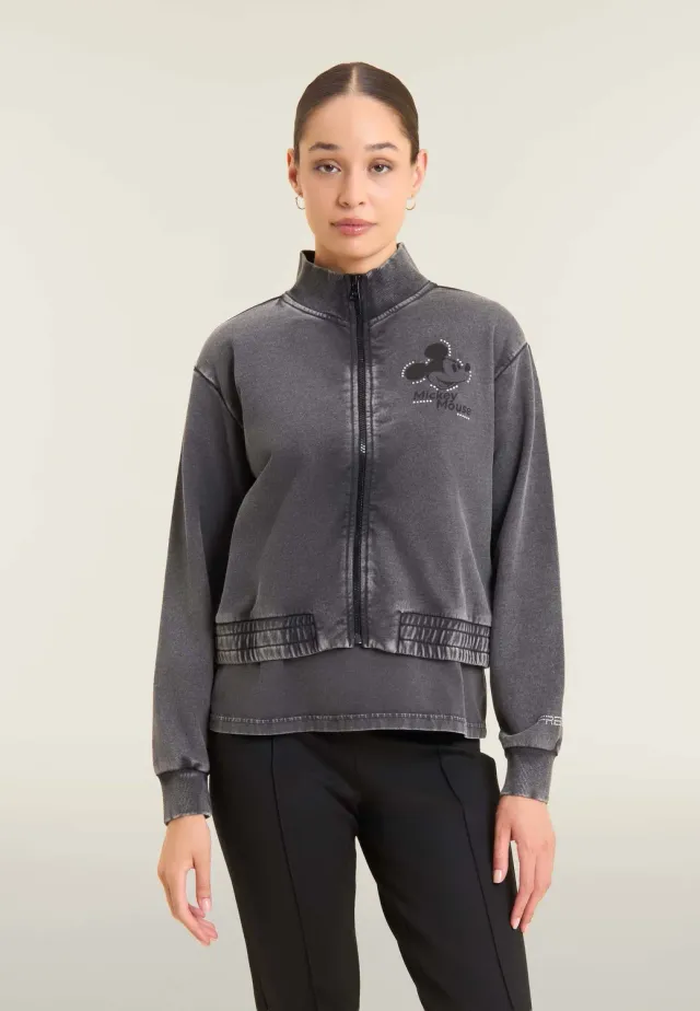 Freddy Bomber Sweatjacke Disney Mickey cropped