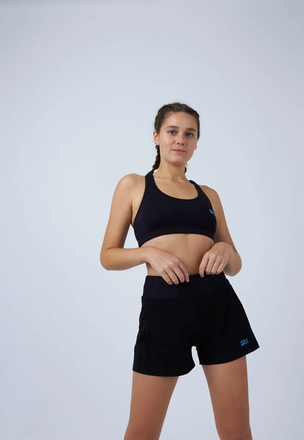 SPORTKIND 2-in-1 Tennis Shorts Schwarz atmungsaktiv