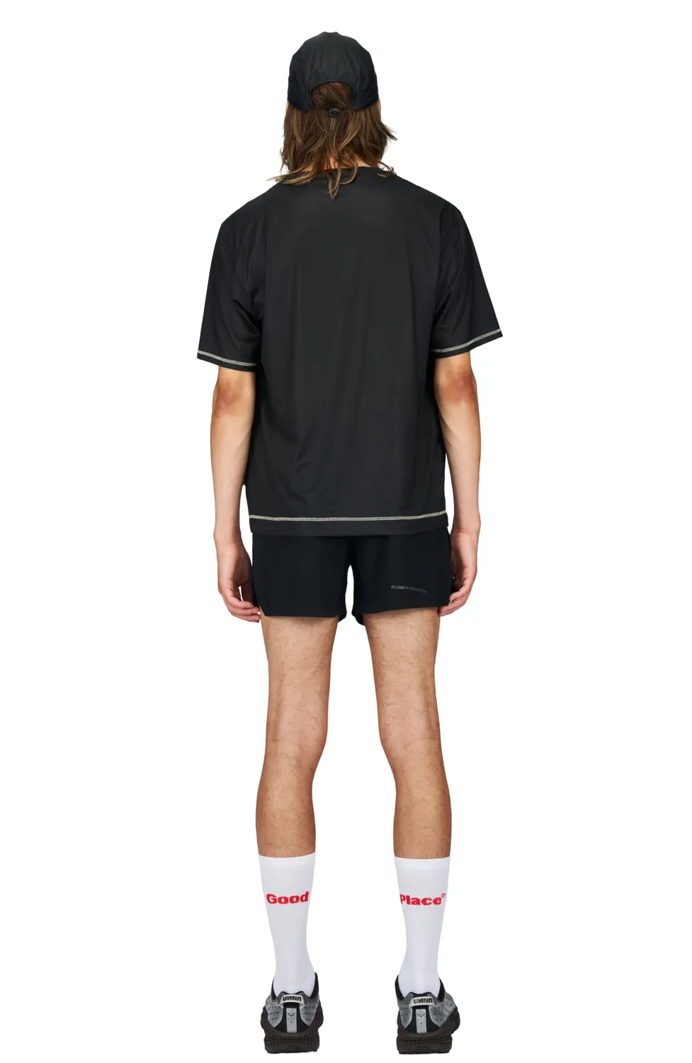 UNNA Wavy Tee T-Shirt Schwarz atmungsaktiv