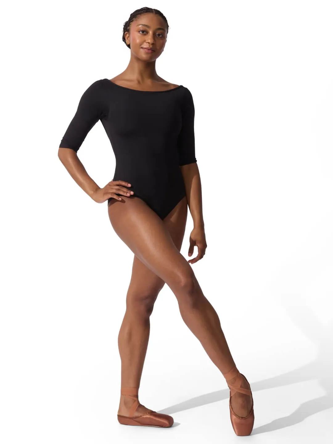 Capezio Team Basics TB243W Ballett-Trikot Schwarz 3/4 Arm