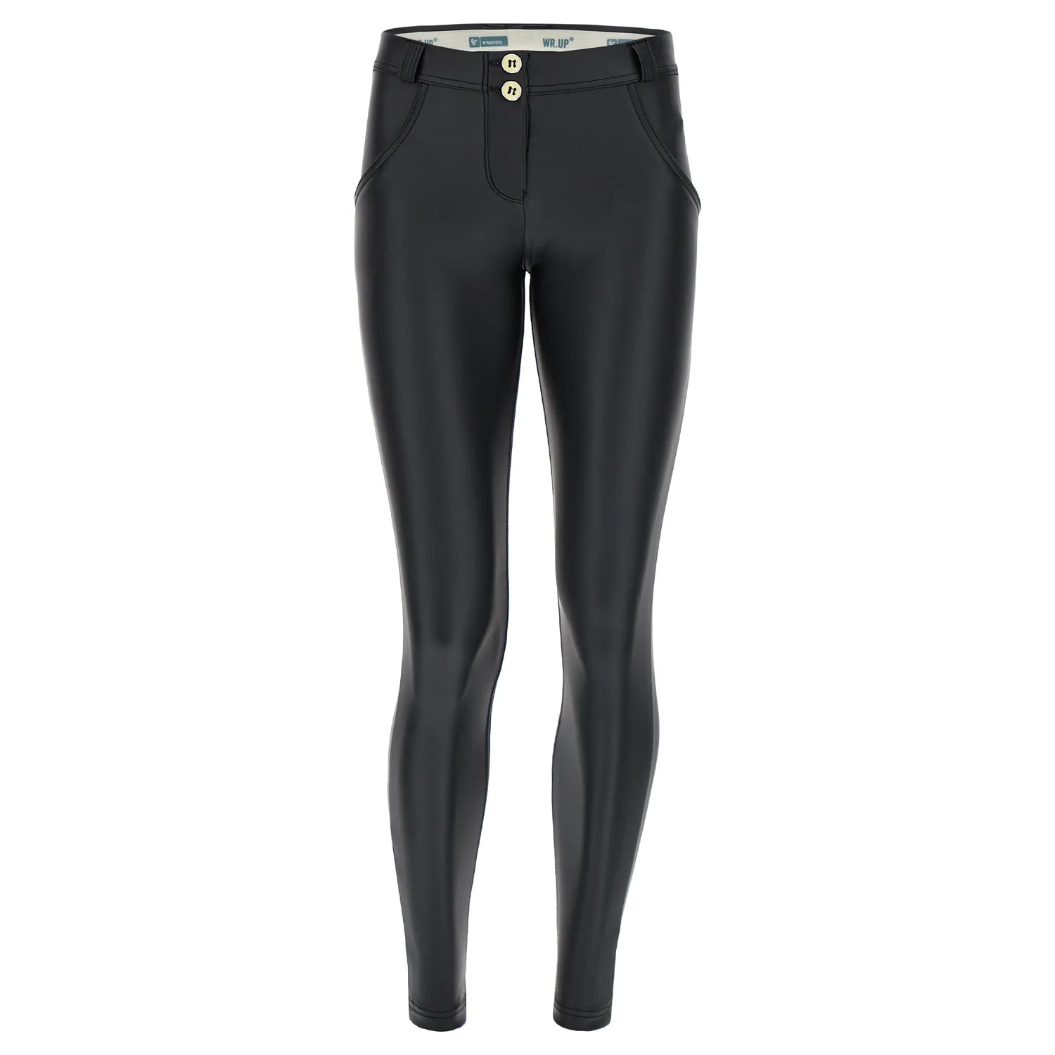 Freddy WR.UP Superskinny Hose Schwarz Kunstleder