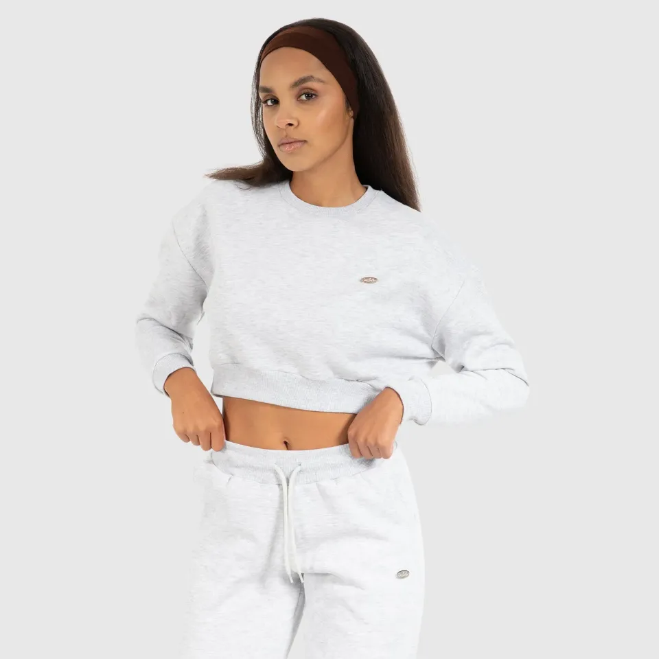 Smilodox Lunara Amelia Crop Sweatshirt Beige Melange
