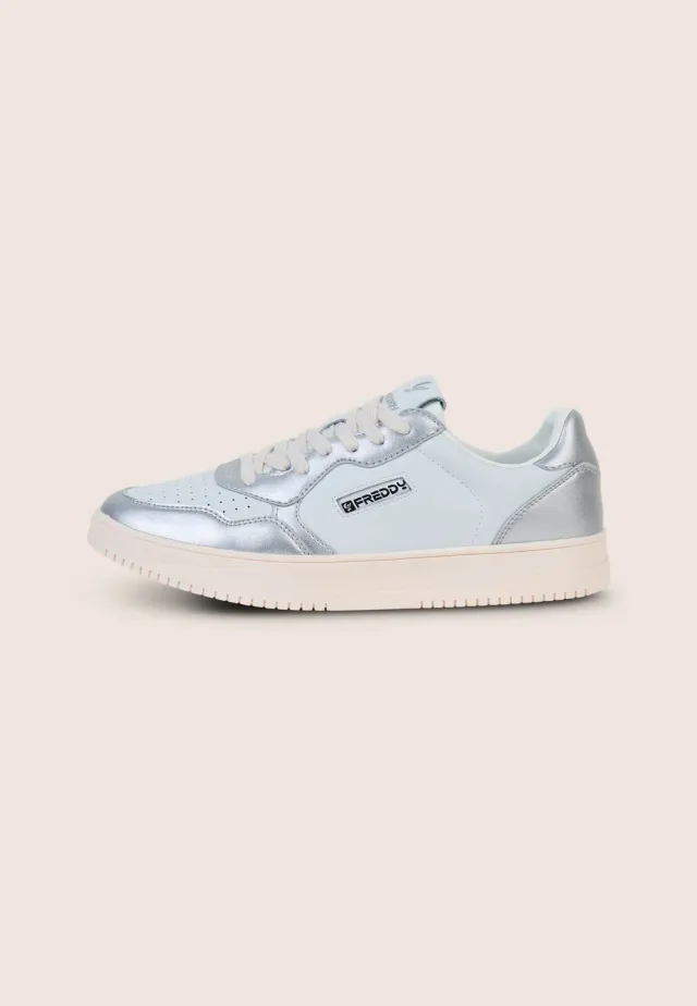 Freddy Retro Basket Sneaker weiß-silber Leder