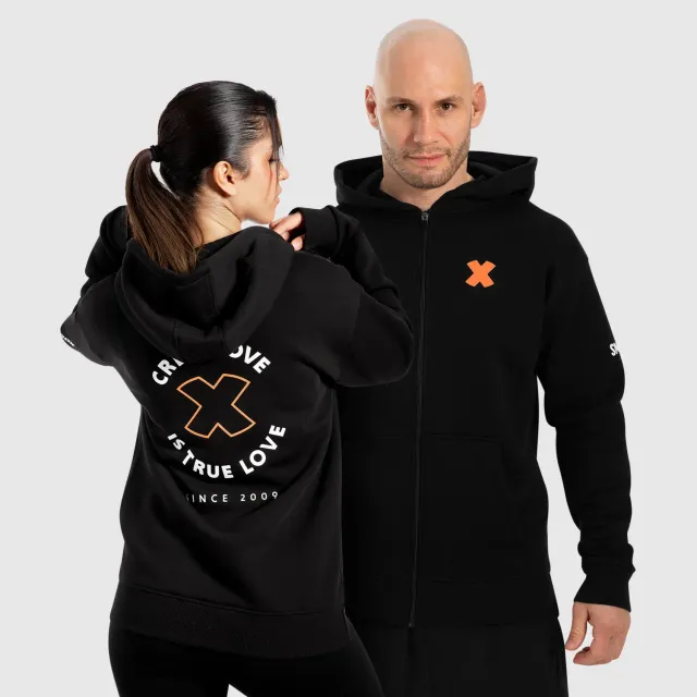 Smilodox Sorea Unisex Zip Hoodie Winter Hoodie Schwarz Baumwolle
