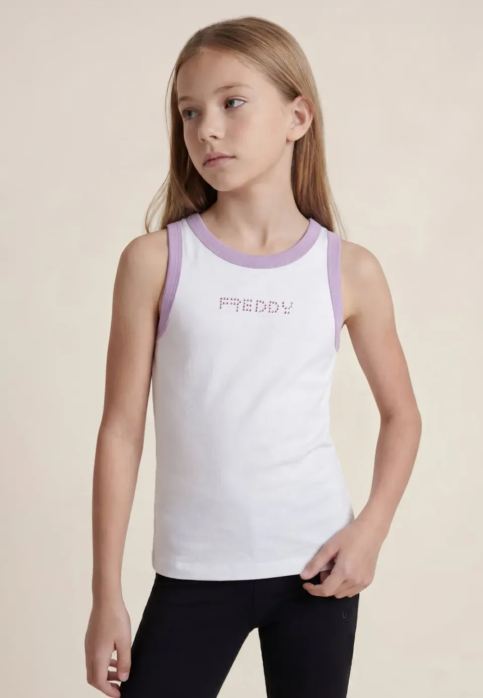 Freddy Slim Tanktop Cut-Out Strass weiß Kinder