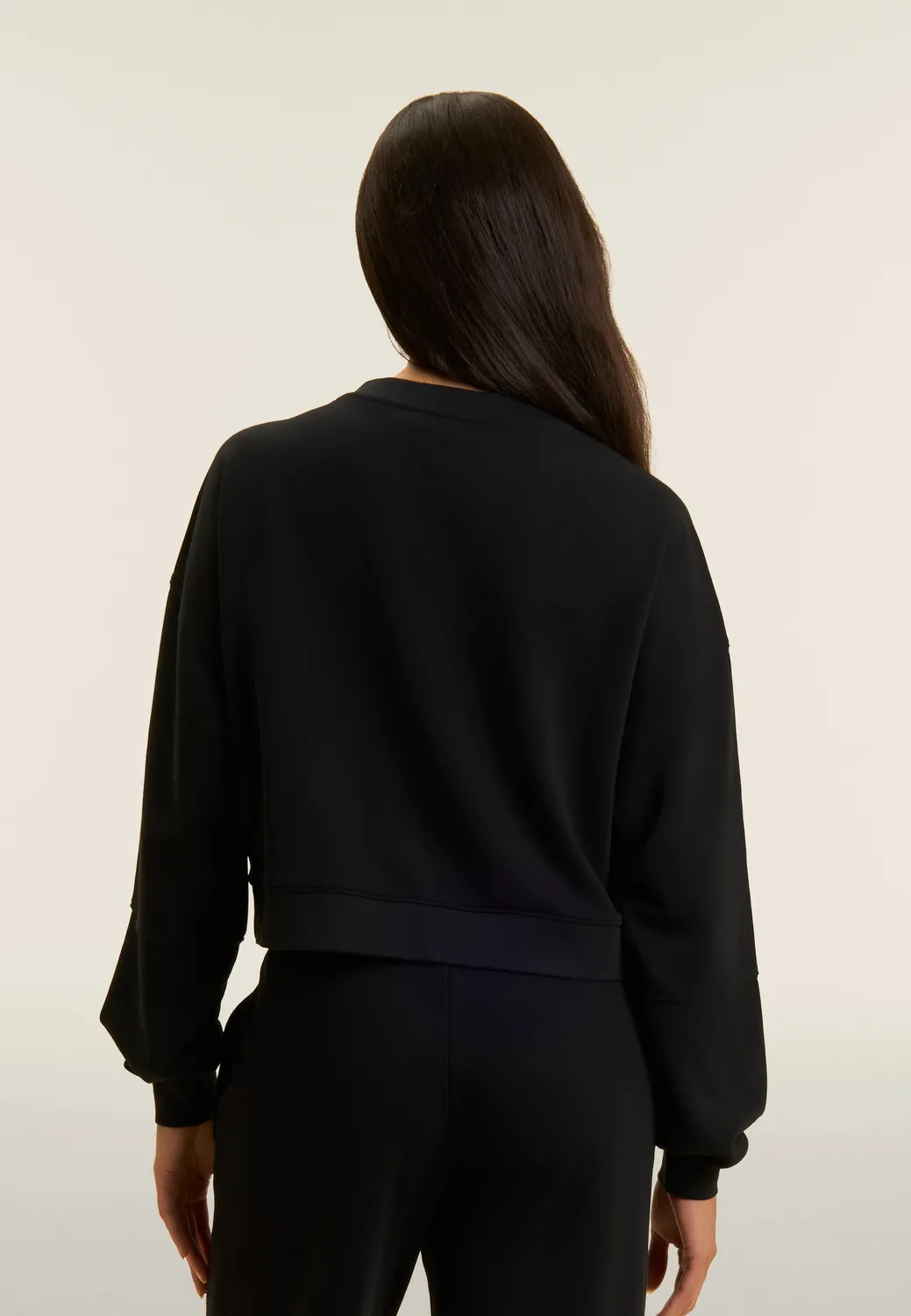 Freddy Flow Cropped Sweatshirt Nero Nieten oversize