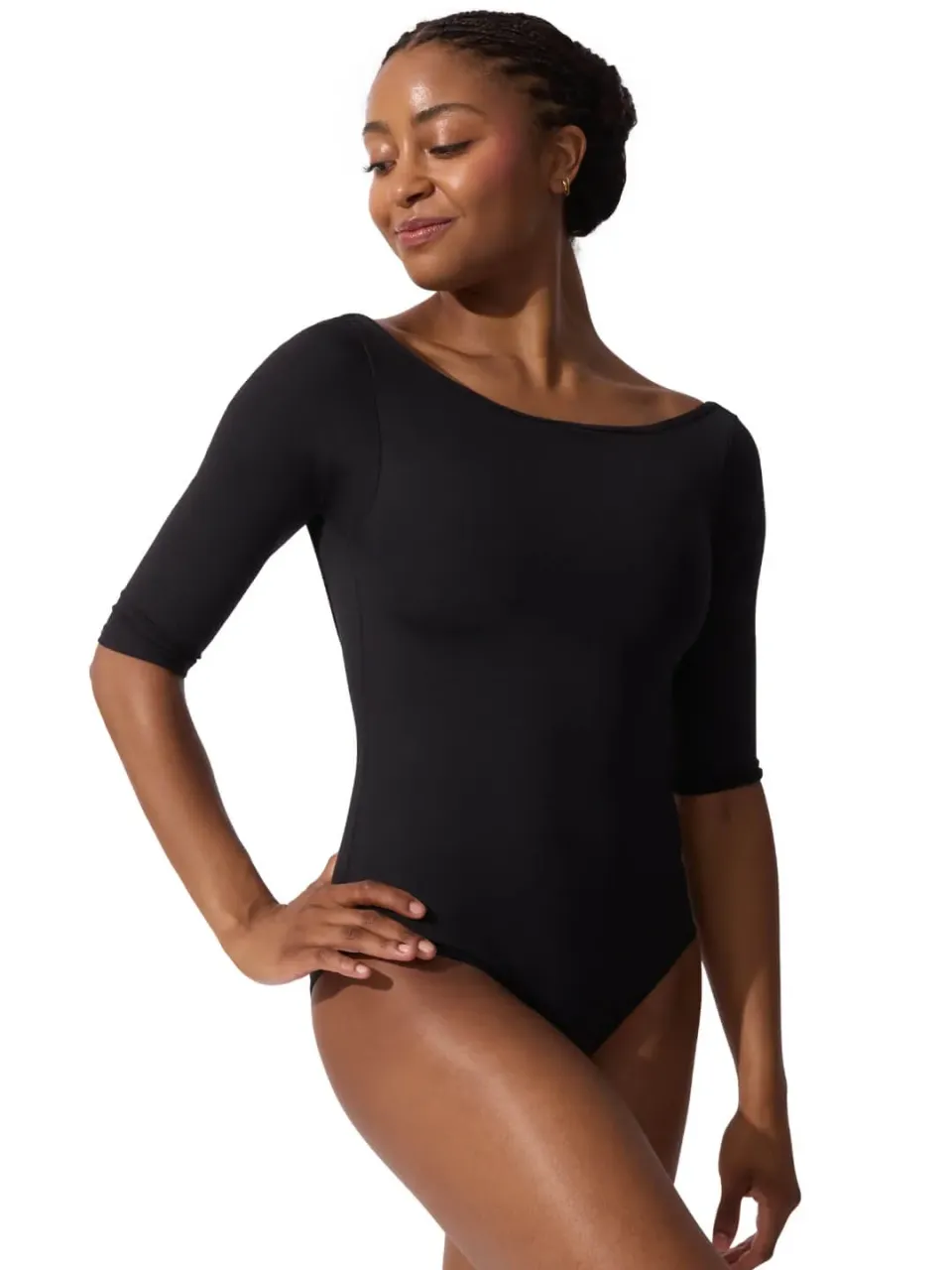 Capezio Team Basics TB243W Ballett-Trikot Schwarz 3/4 Arm