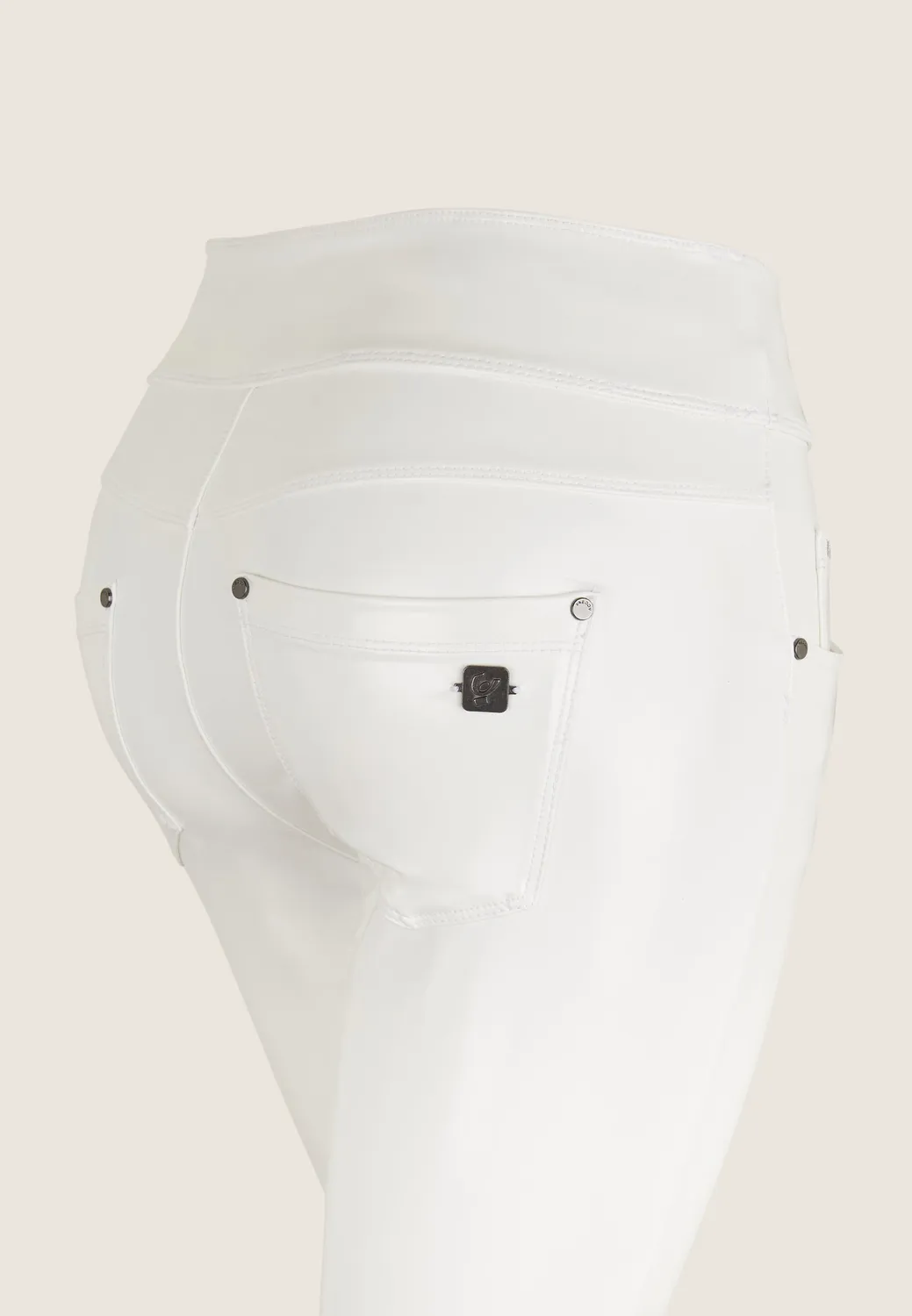 Freddy N.O.W. Skinny Hose Weiß Glanzleder-Optik