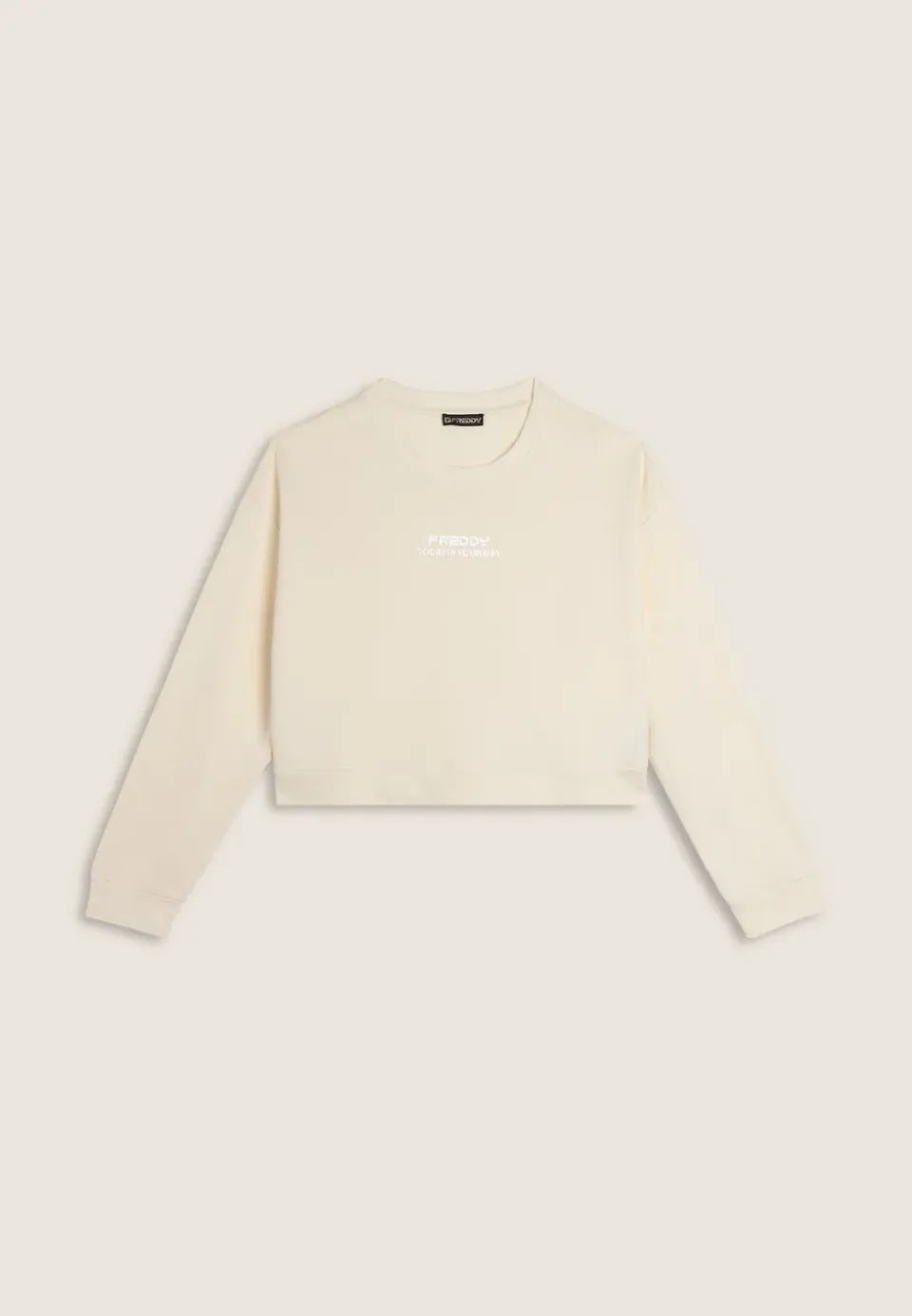 Freddy Cropped Sweatshirt Coconut Milk French Terry