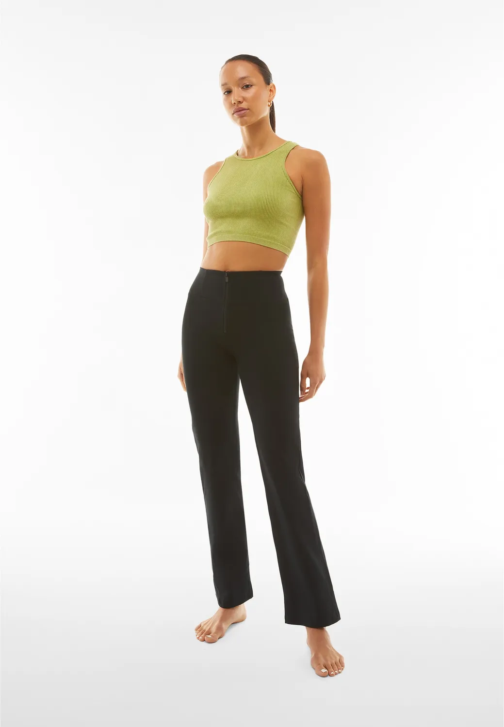 Freddy WR.UP Wide Leg Hose High Waist Oliv Bio