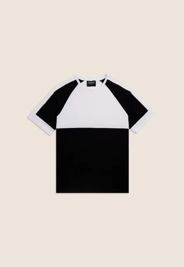 Freddy Colorblock T-Shirt Black Baumwolle Regular