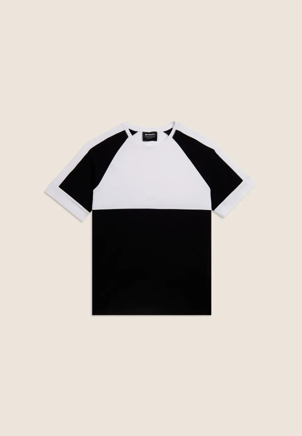 Freddy Colorblock T-Shirt Black Baumwolle Regular