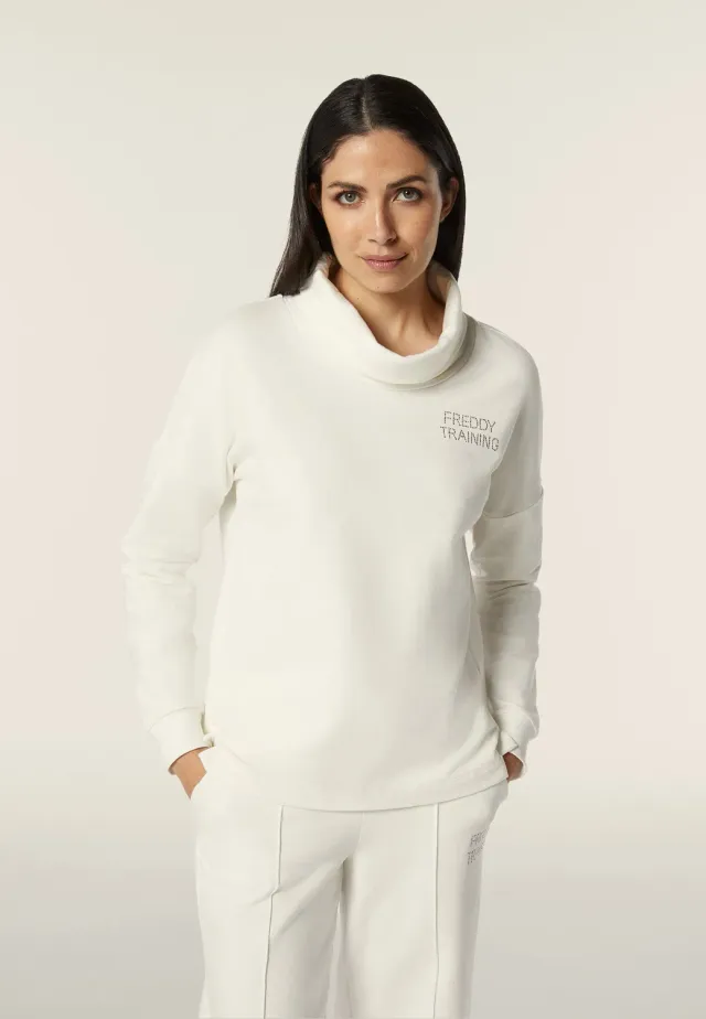 Freddy Training Comfort Fit Sweatshirt Boysenberry Nieten-Logo