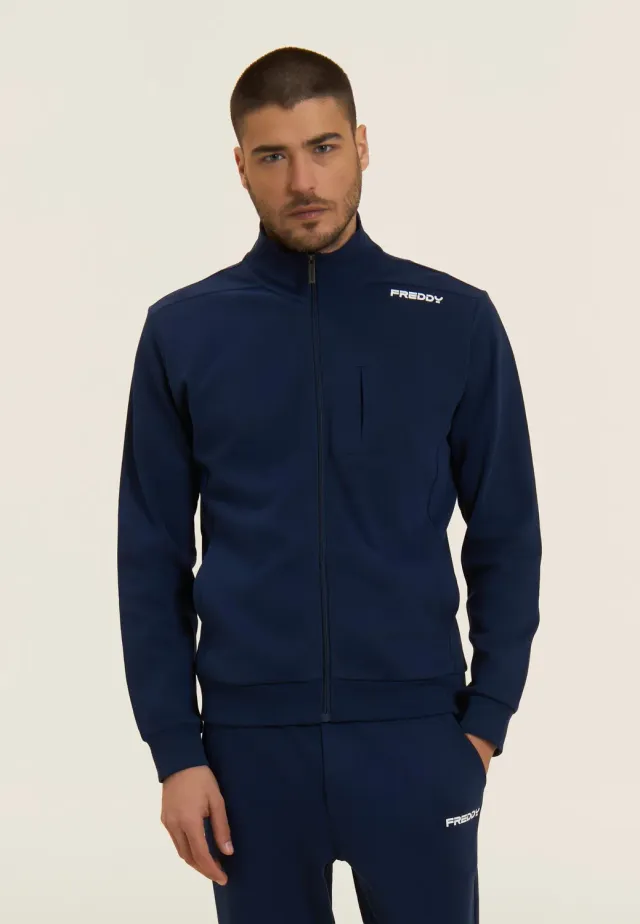 Freddy Full Zip Sweatjacke Damen Stehkragen schwarz