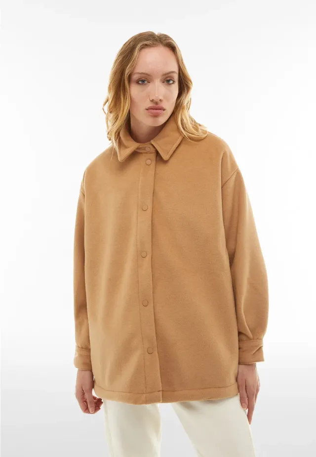 Freddy Damen Hemdjacke Oversize Viskose Creme
