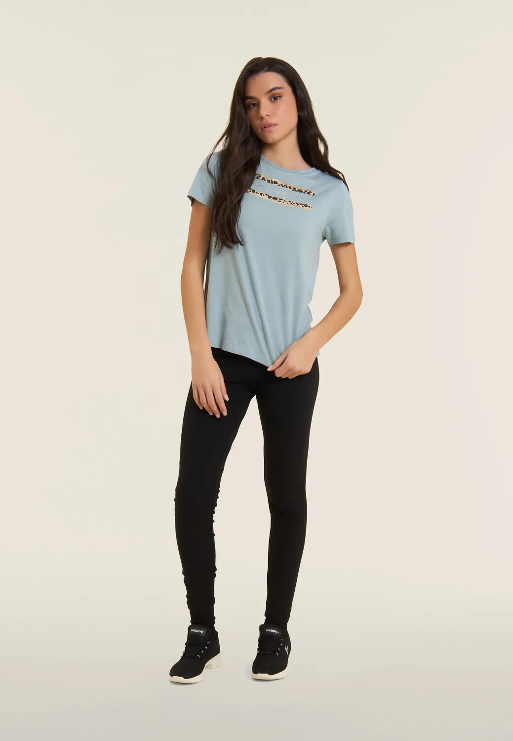 Freddy 7/8 Leggings Nero MOV-Print Baumwolle
