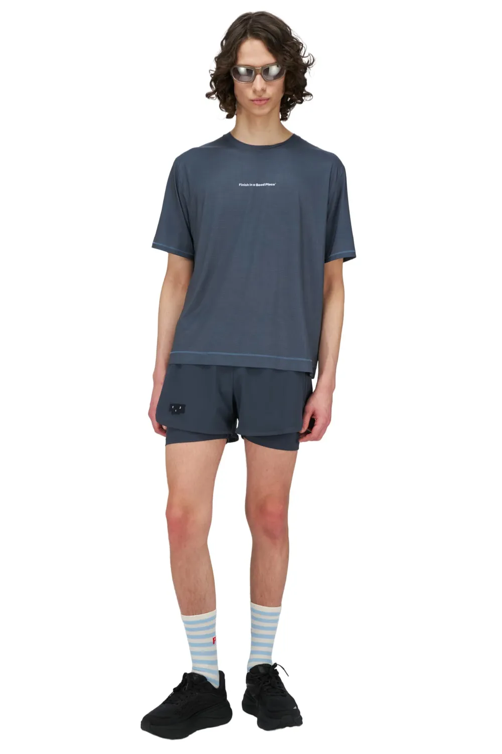 UNNA Wavy Tee Herren T-Shirt Blue Grey recycelt