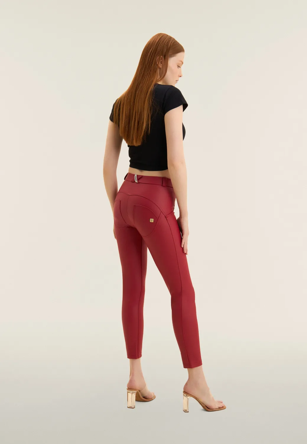 Freddy WR.UP Superskinny 7/8 Kunstleder-Leggings schwarz shaping