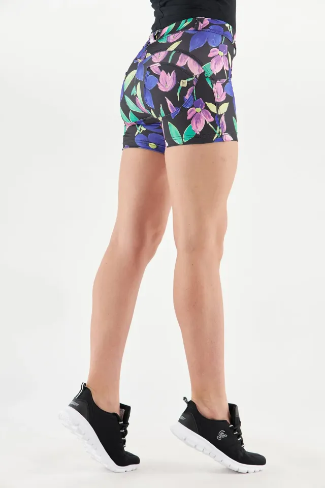 Freddy WR.UP Shorts Technik Blumen schwarz