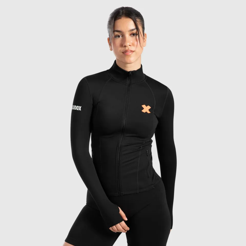 Smilodox Sorea Sommer Damen Jacke Schwarz Stehkragen