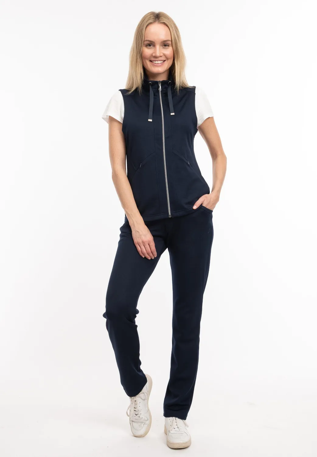 LPO Jennifer 2 Weste Damen dunkelblau Baumwolle