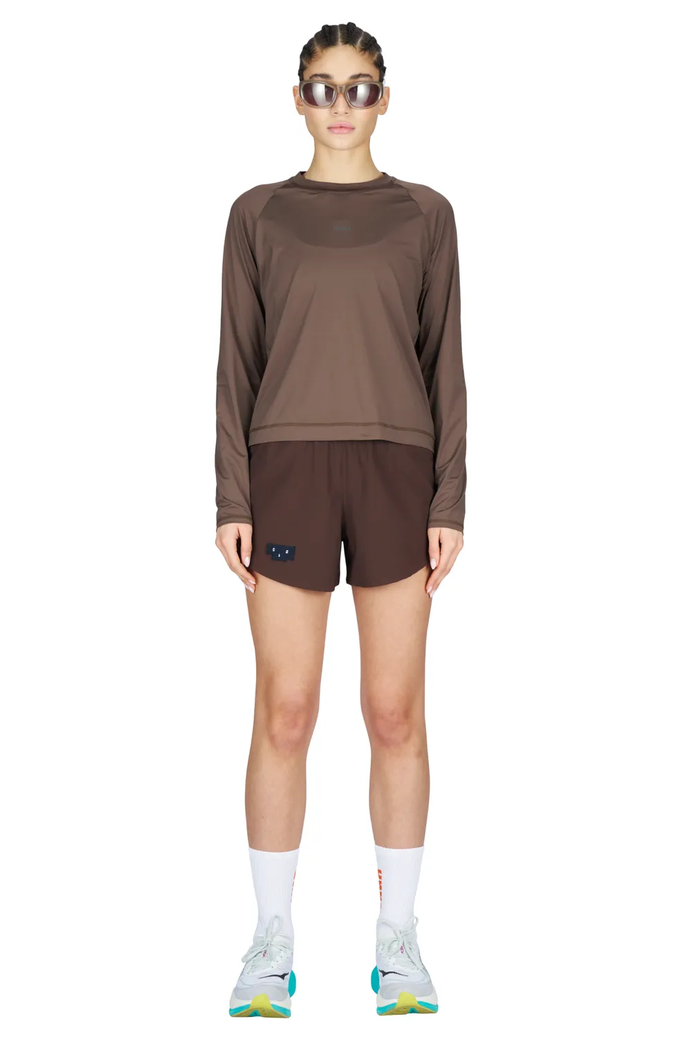 UNNA Shiny Long Sleeve W Laufshirt braun leicht