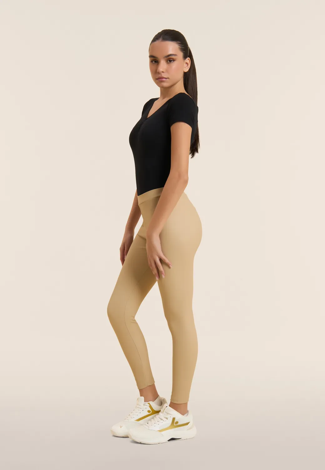 Freddy 7/8 Leggings coated Faded Denim Regular-Waist