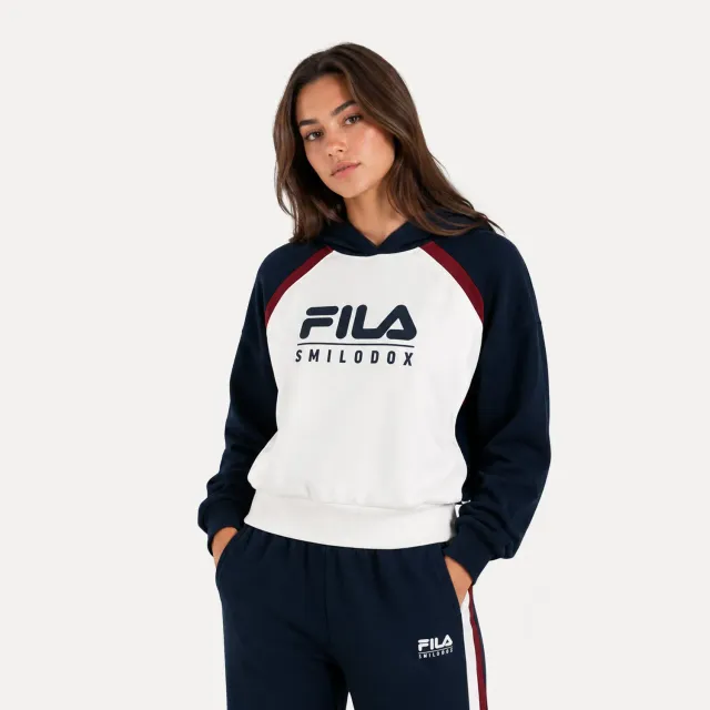 Smilodox x Fila Ardea Hoodie Damen Schwarz Cropped