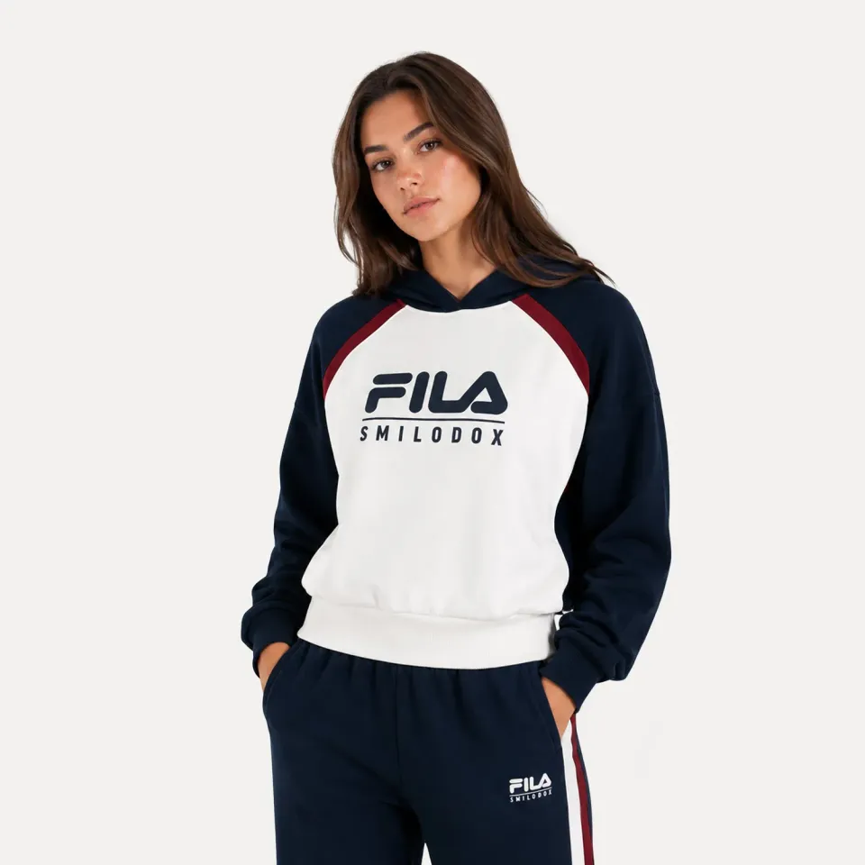 Smilodox x Fila Ardea Hoodie Damen Schwarz Cropped
