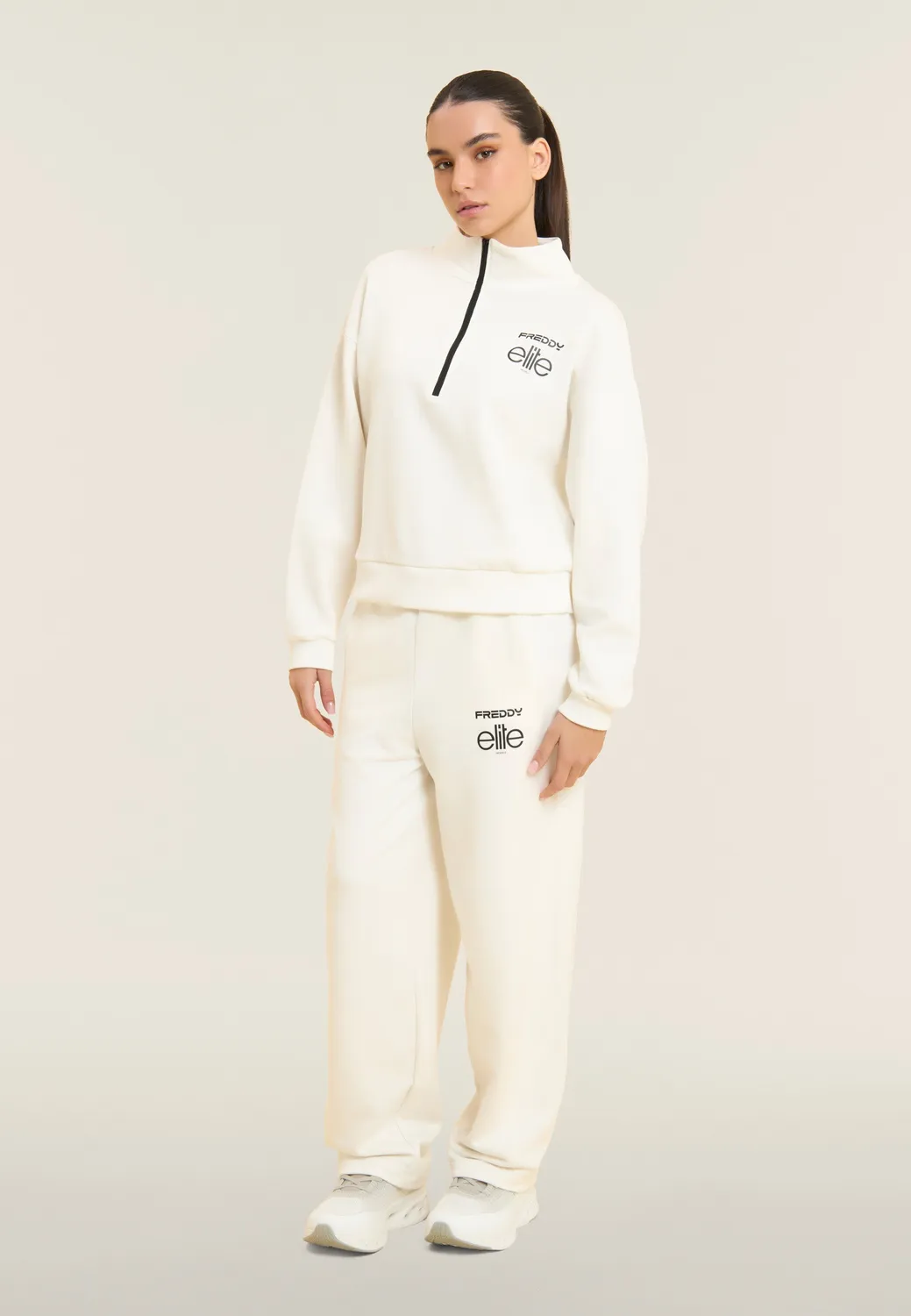 Freddy Elite Comfort Sweatshirt Damen Half-Zip Grau