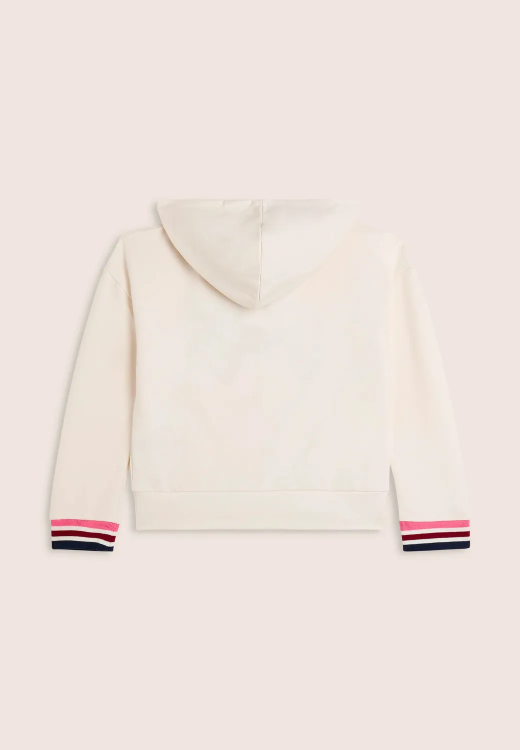 Freddy Mädchen Hoodie Milchweiß Strass Kapuze