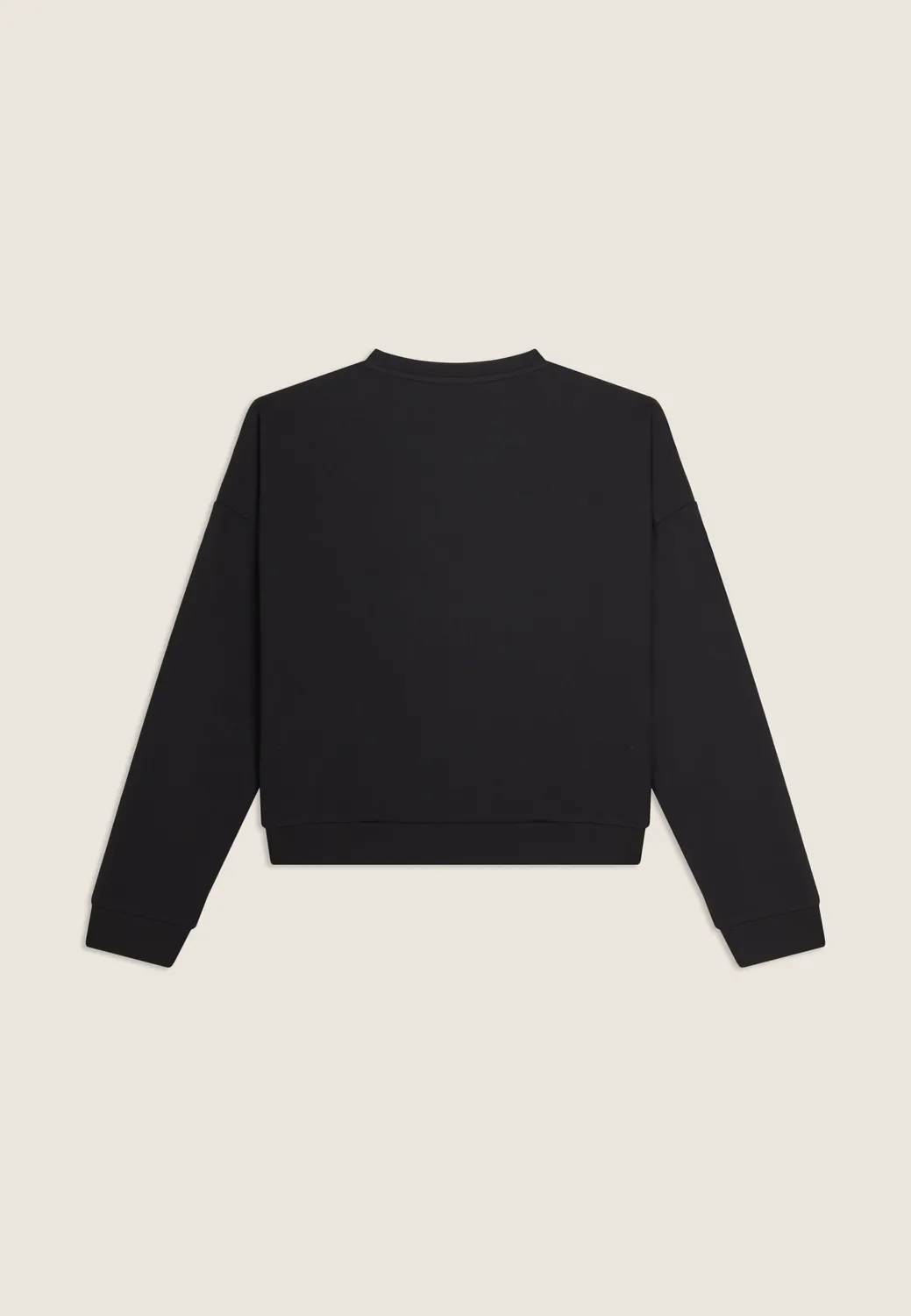 Freddy Cropped Sweatshirt Rundhals Baumwolle Nero bequem