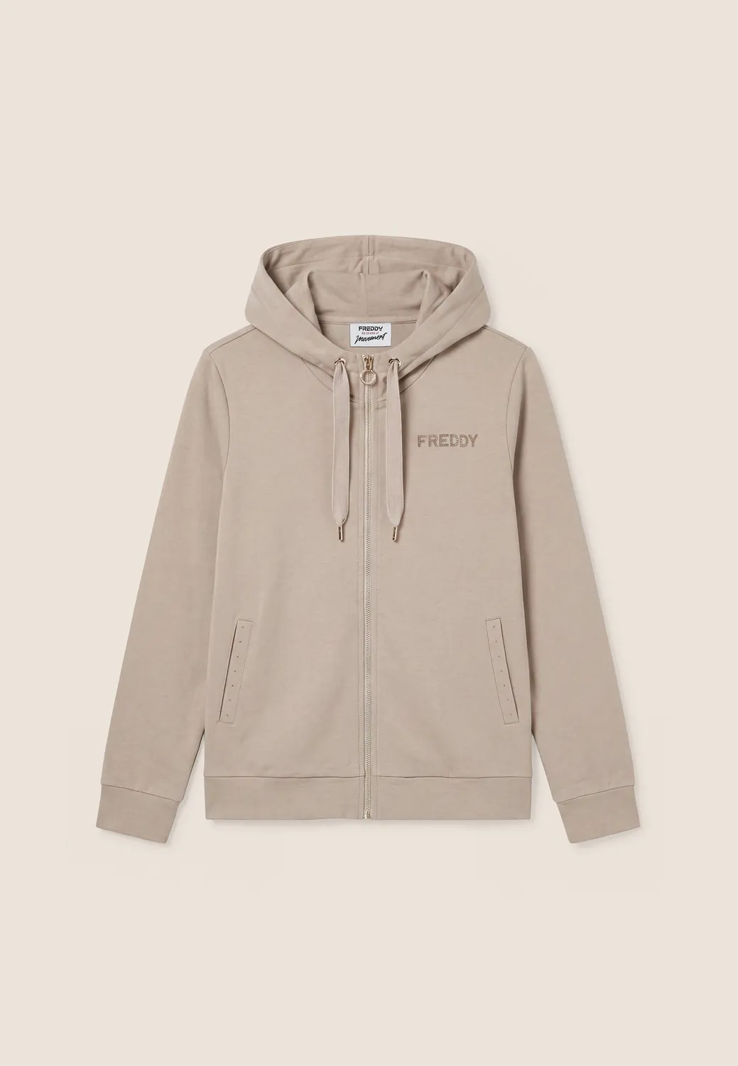 Freddy Damen Hoodie Full-Zip regular schwarz mit Spalt