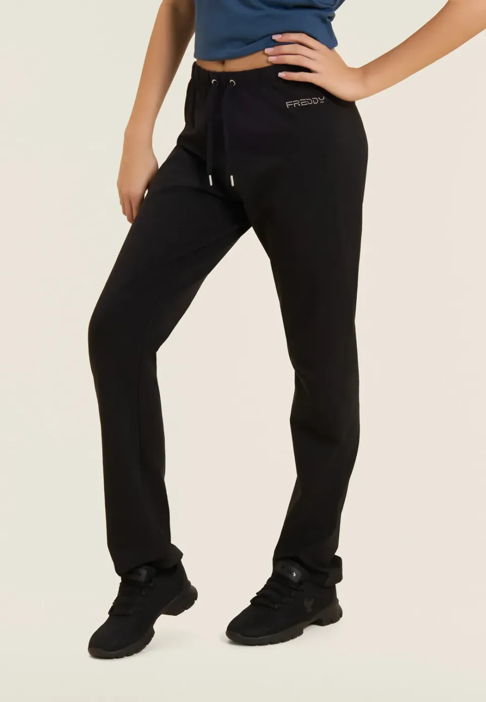 Freddy Sporthose Regular Fit Baumwolle Dunkelblau