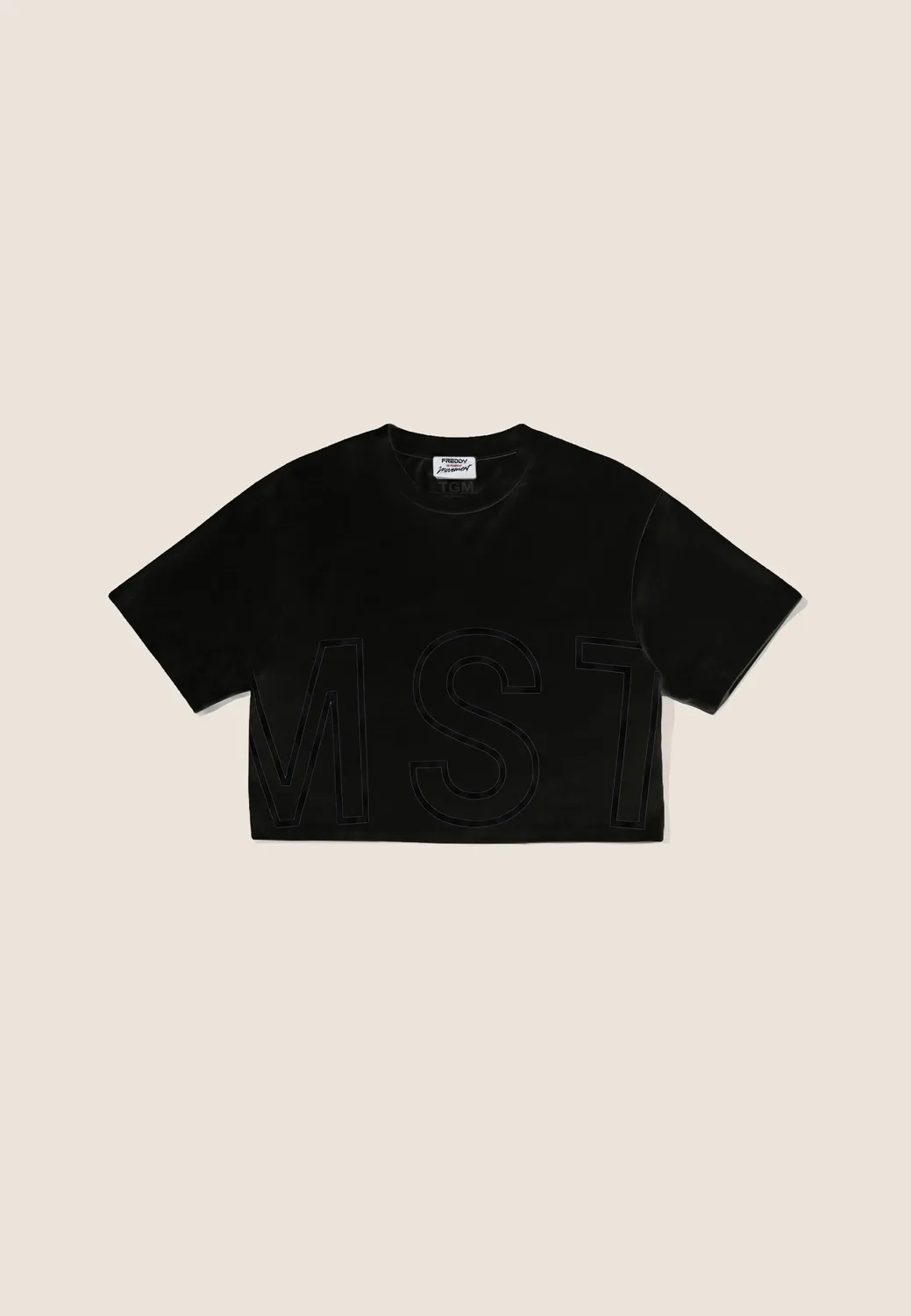 Freddy Cropped T-Shirt Damen Schwarz Print